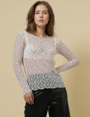 Ladies Round Neck Long Sleeves Layring Top SKT41334