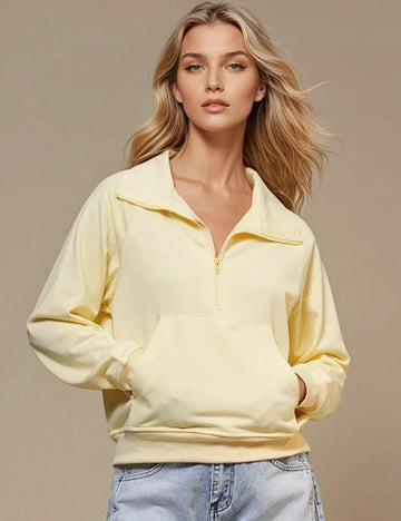 Women Zip Open Hoodie Loungewear Top SKT50784