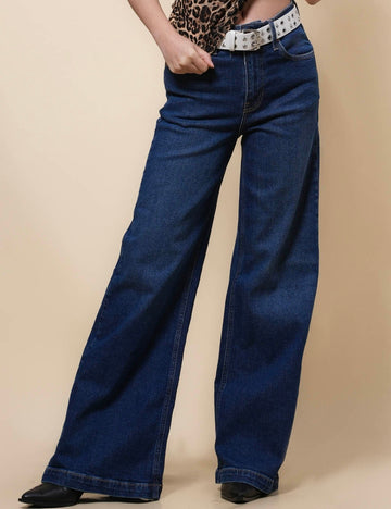 Ladies High Waist Wide Leg Denim Pants SKP41124