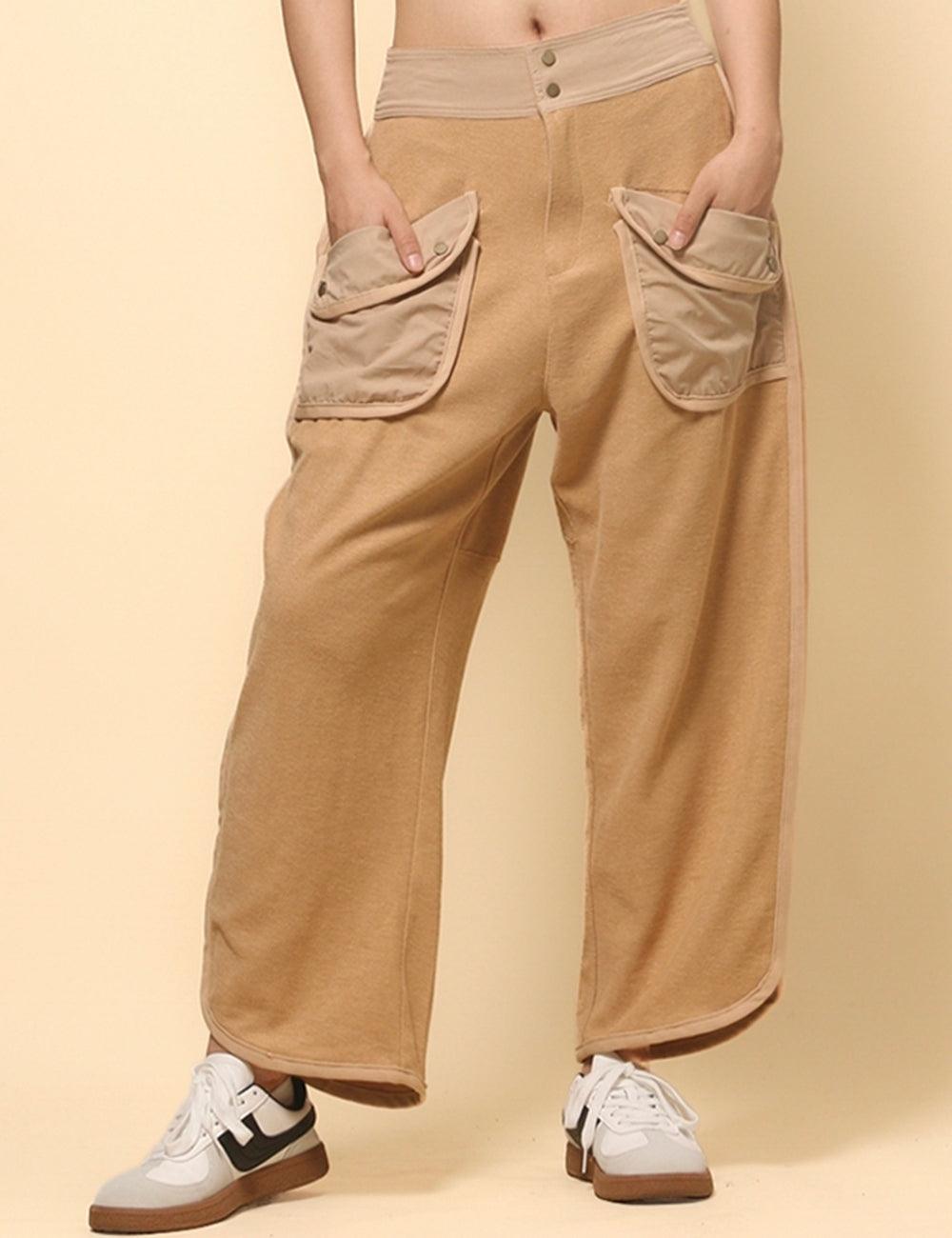 SWEETKAMA Ladies Solid Color Casual Pockets Pants