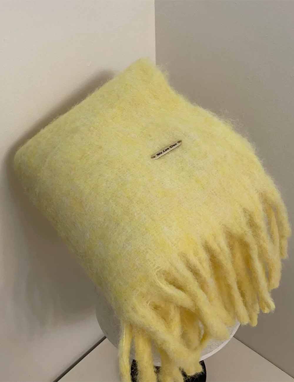 Ladies Solid Color Fringe Knit Scarf