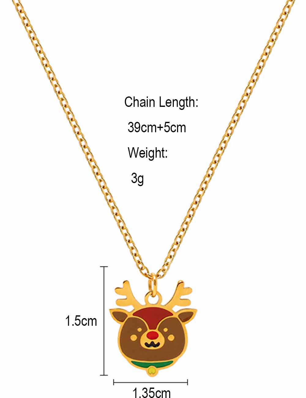 Ladies Christmas 2025 Reindeer Pendant Holiday Necklace