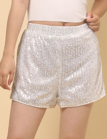 Ladies Shinny Sequin Party Night Out Shorts SKS4830