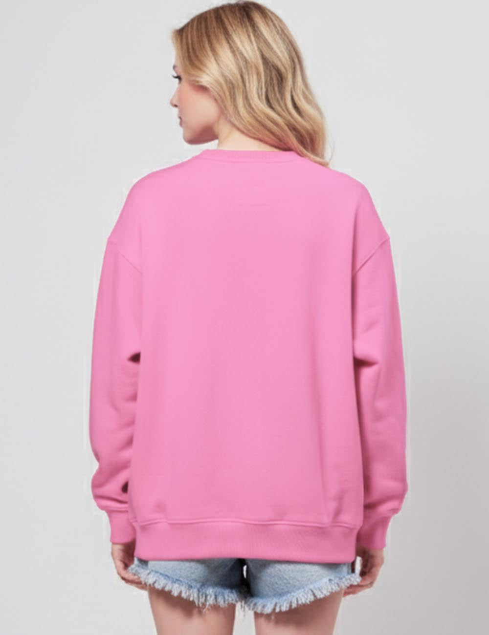 SWEETKAMA Ladies Round Neck Relaxed Sweatshirt Pullover Top