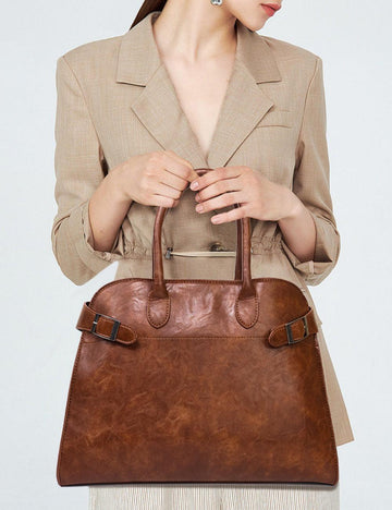Ladies Elegant Leather Tote Handbag TZSD240429