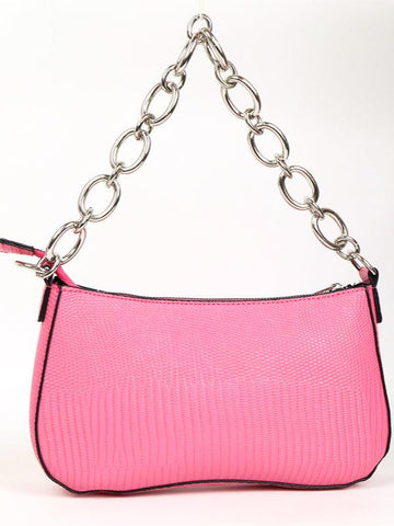 Ladies Trendy Daily Silver Chain Hanging Bag SKOB230615 Pink