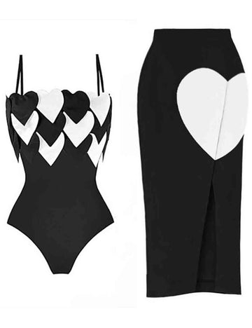 Ladies Love Splice One Piece Swimwear with Salong