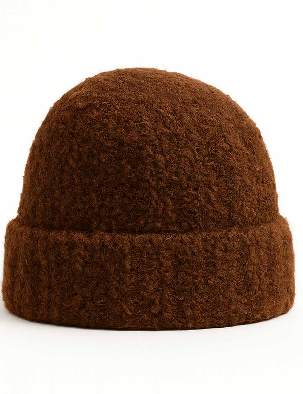 Ladies Vintage Solid Color Wool Blend Folded Dome Hat