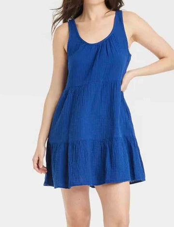 Ladies U-Neck Sleeveless Mini Dress