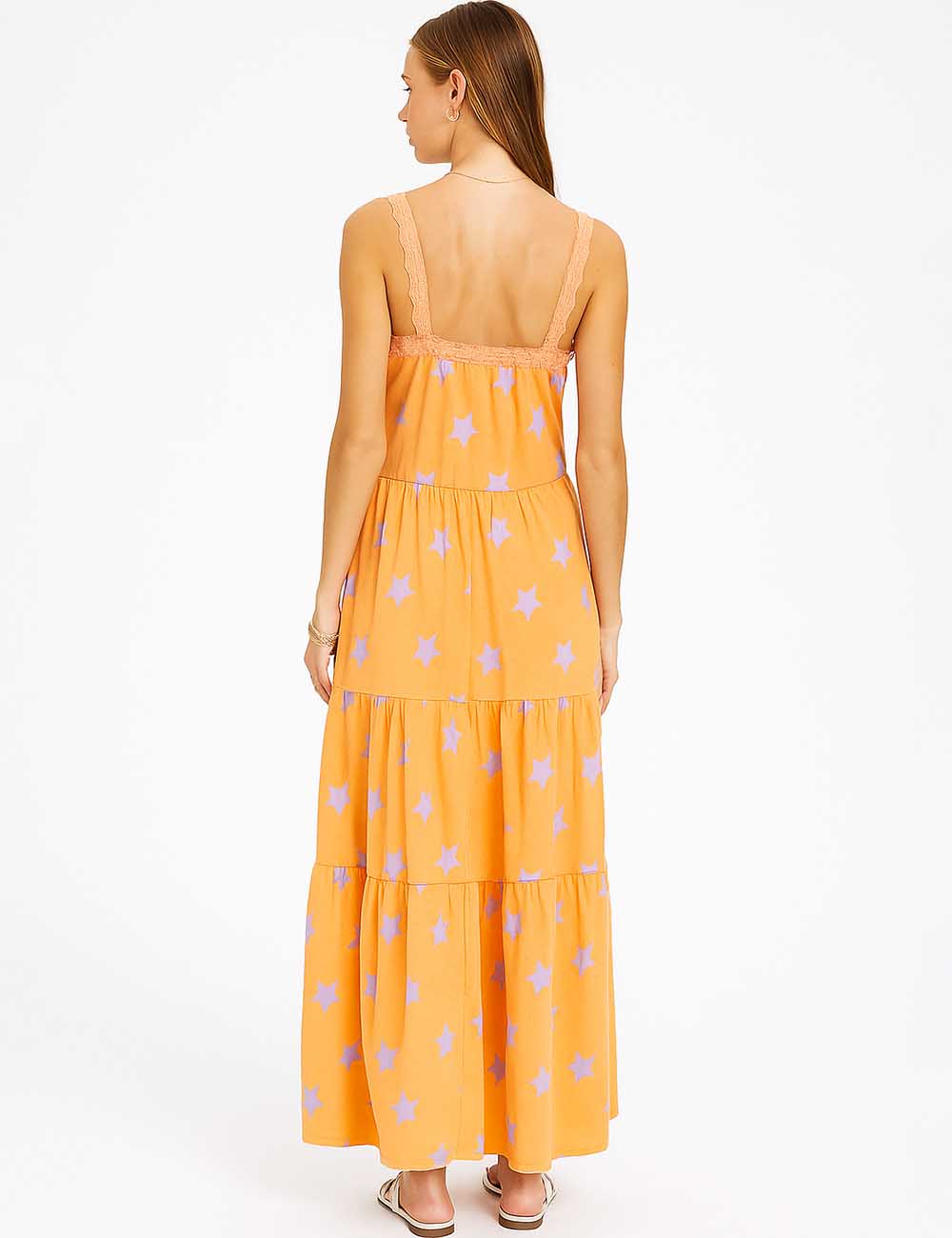 Ladies Lace V-Neck Sleeveless Tiered Wide Leg Jumpusuit