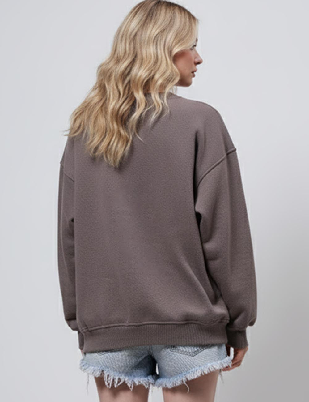 SWEETKAMA Ladies Solid Long Sleeves Round Neck Close Top