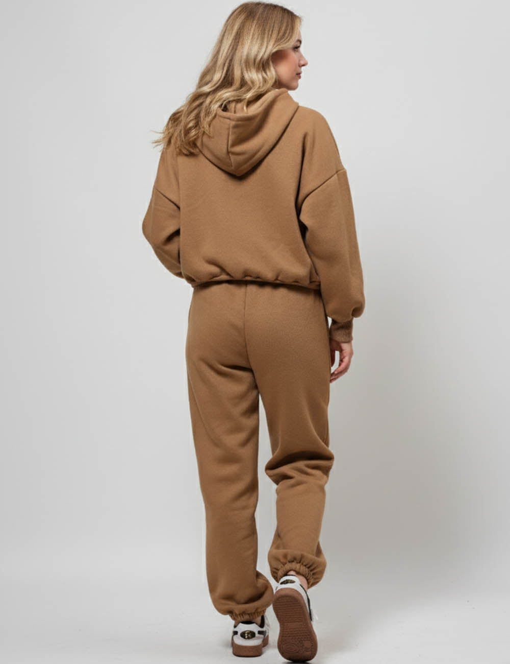 Ladies Solid Color Top and Pant Hoodie Daily Set 9261