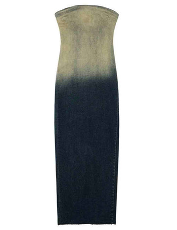 Ladies Tube Dress Bodycon Denim Midi Dress SKD50085
