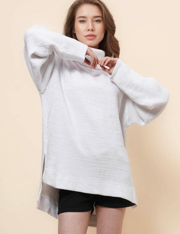 Ladies Hight Neck Solid Color Pullover Sweater SKT41085