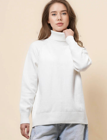Ladies High Neck Everyday Sweater Pullover SKT41095