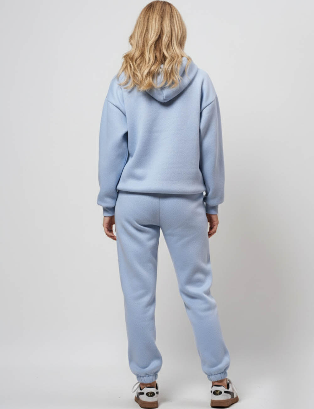 Ladies Solid Color Hoodie Top Jogger Pants 2PCS Sets 211337