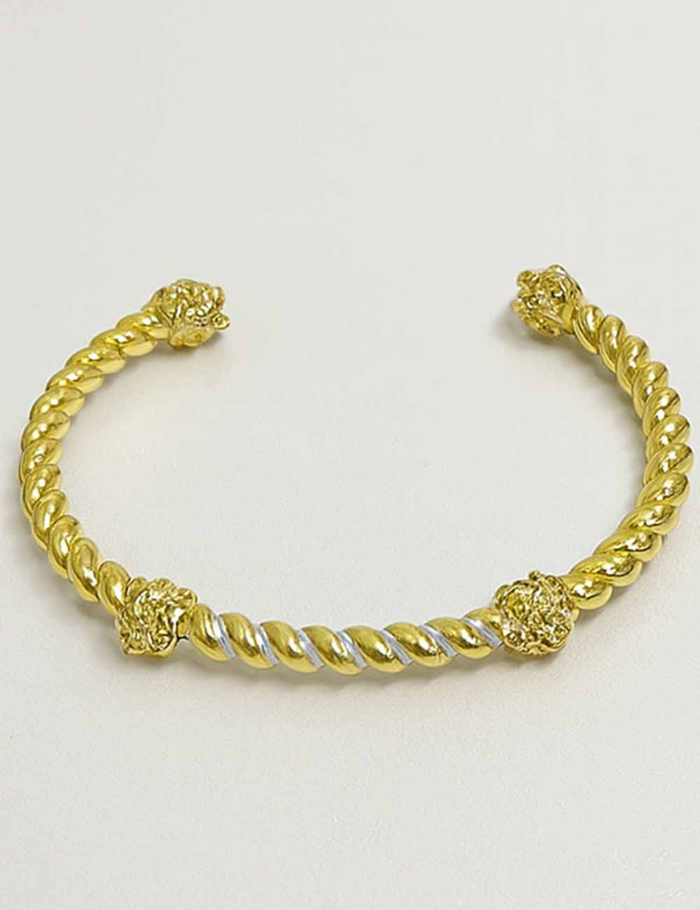 Ladies Vintage Twisted Wire Ball Open Cuff Bangle