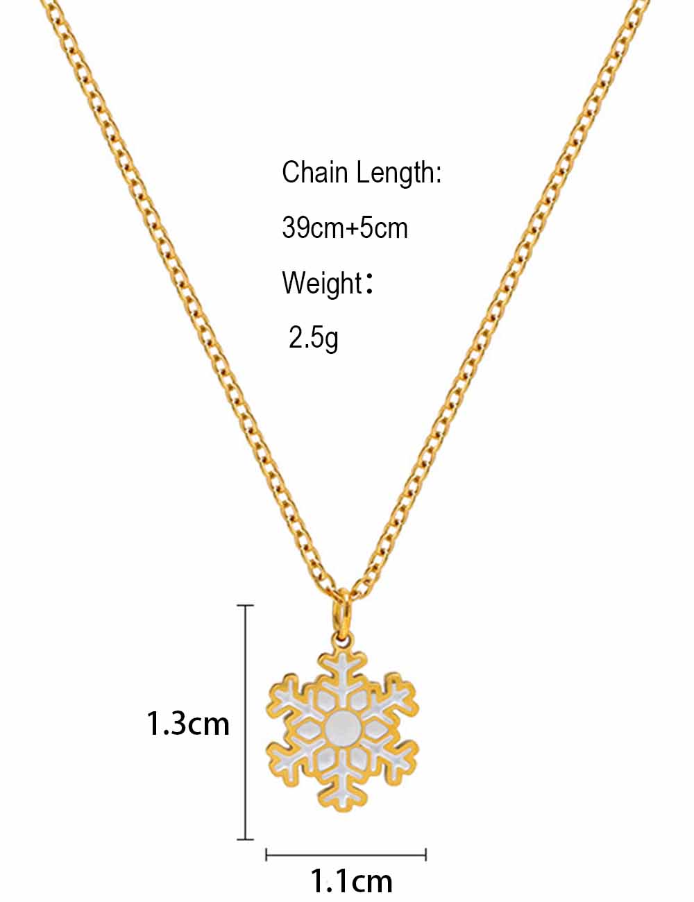 Ladies Christmas 2025 Snowflake Pendant Holiday Necklace