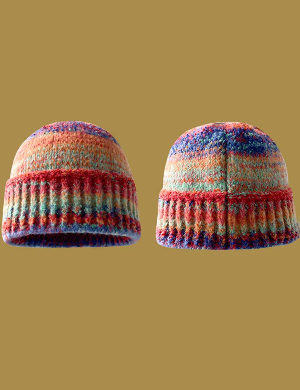 Ladies Warm Colorful Knit Beanie Hat