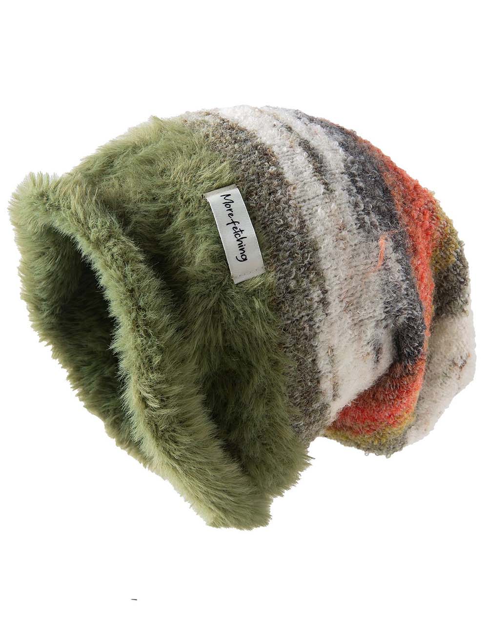Ladies Colorful Mohair Slouchy Knit Beanie Hat