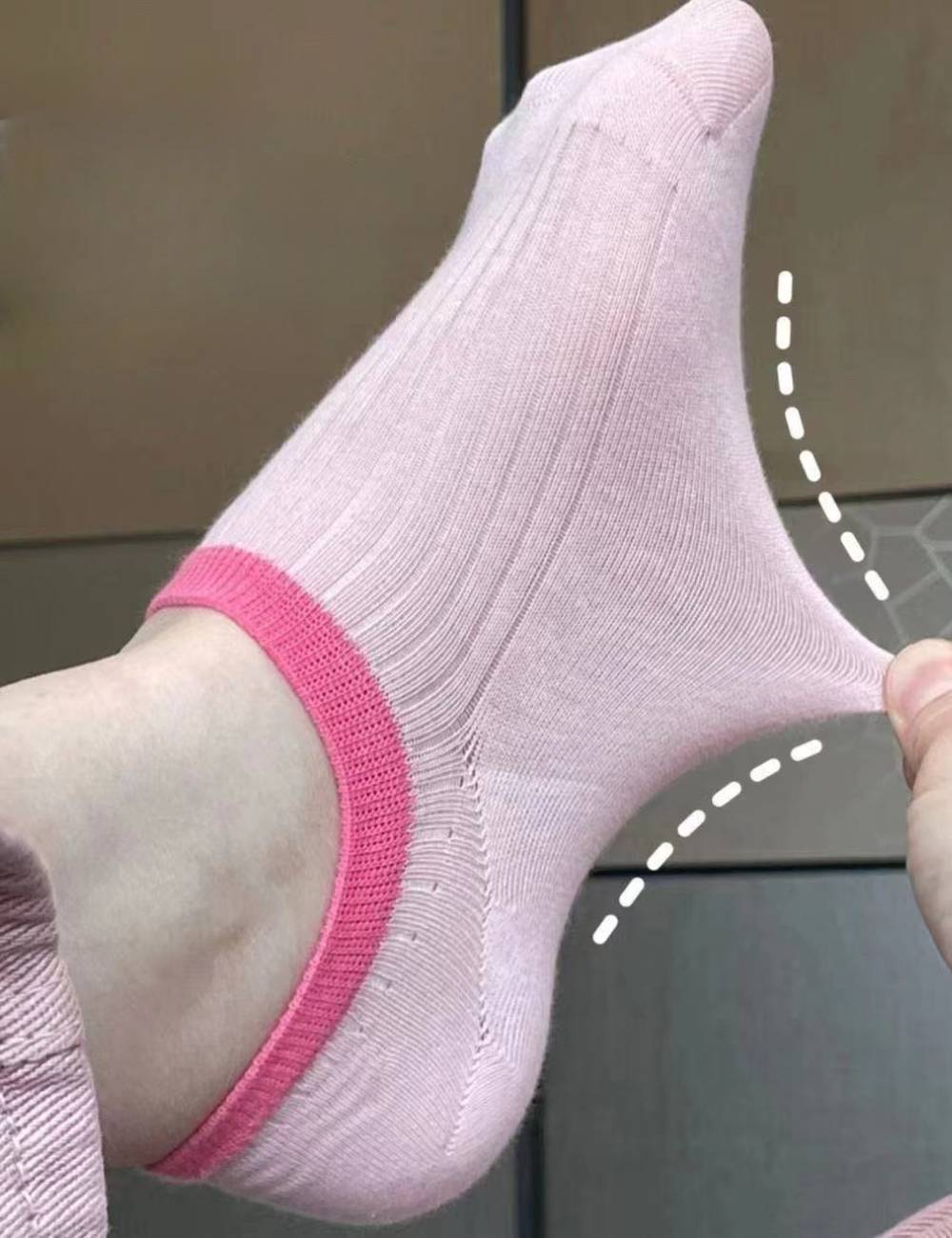 Ladies Color Block Everyday Knit Boat Socks SKAS50004