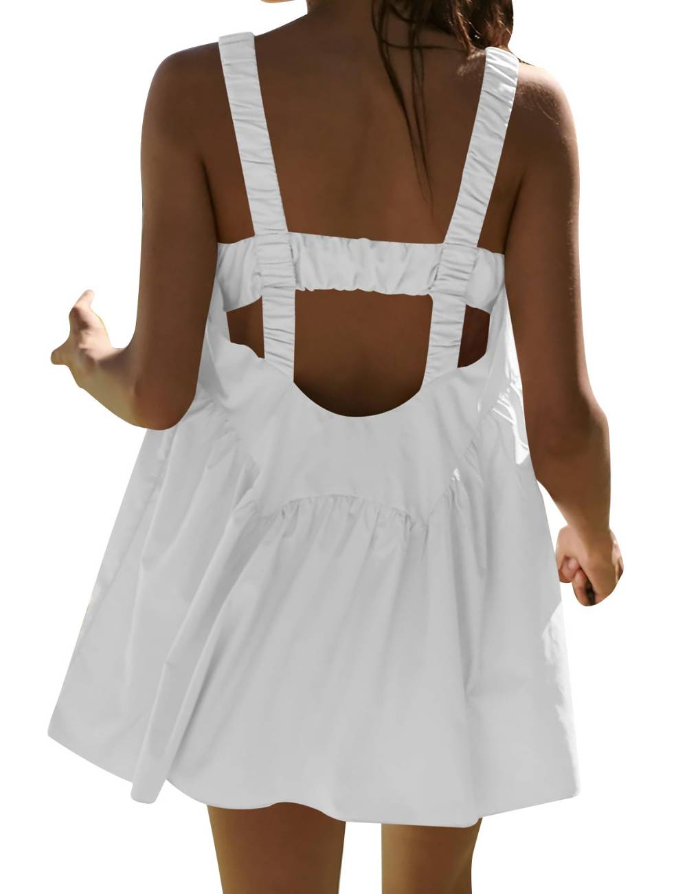 Ladies Strape Shoulder Hollow Out Mini Dress SKD51101