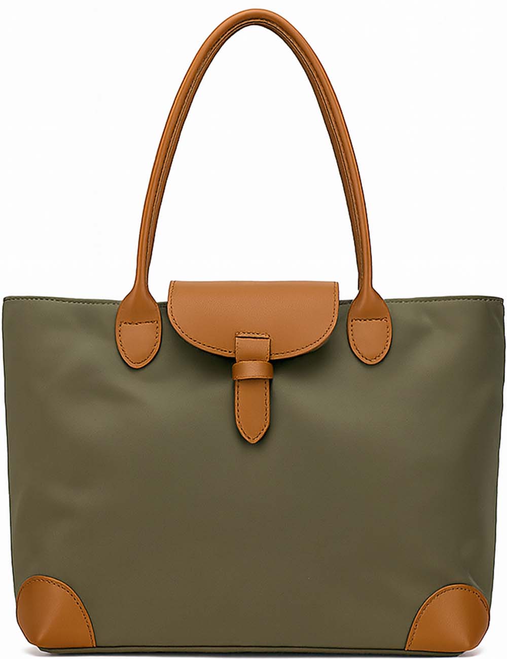 Ladies Color Block Nylon Shoulder Bag Large Capacity Tote Bag