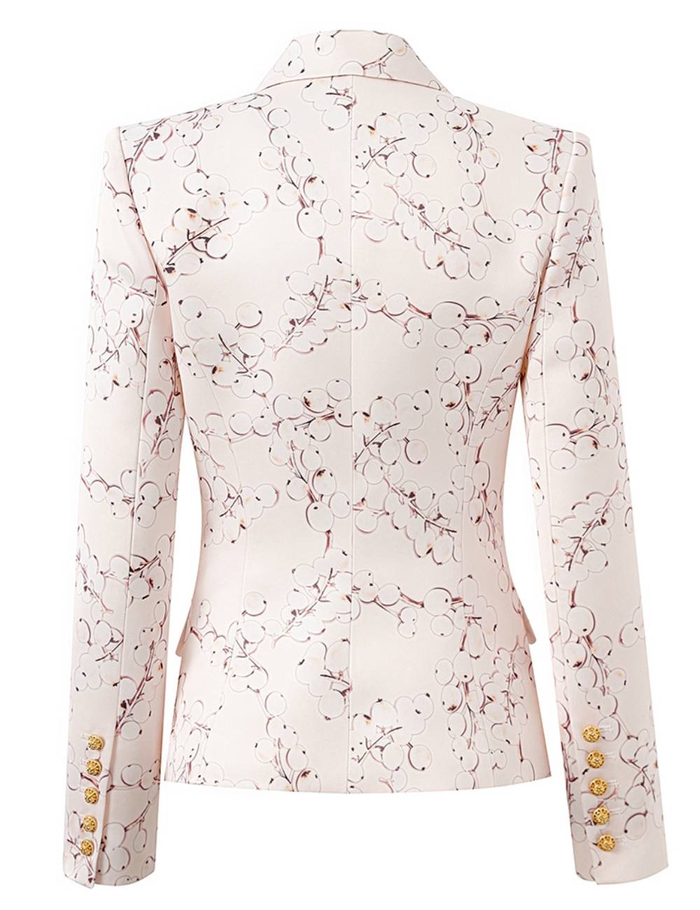 Ladies V-Neck Long Sleeves Print Blazer SKT51095