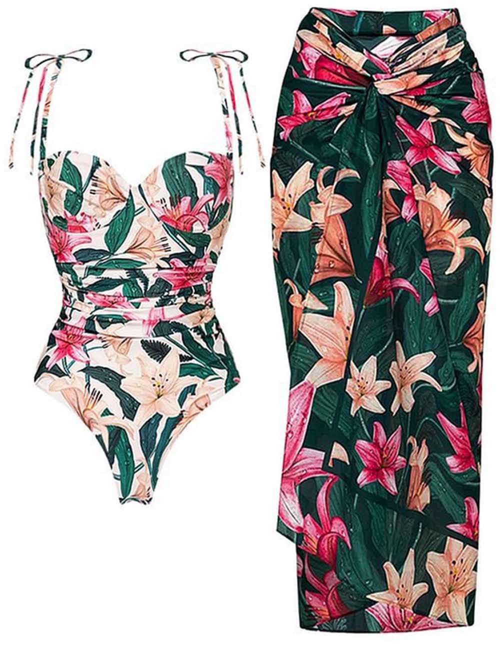 Ladies String Tie One Piece Swimwear with Salond