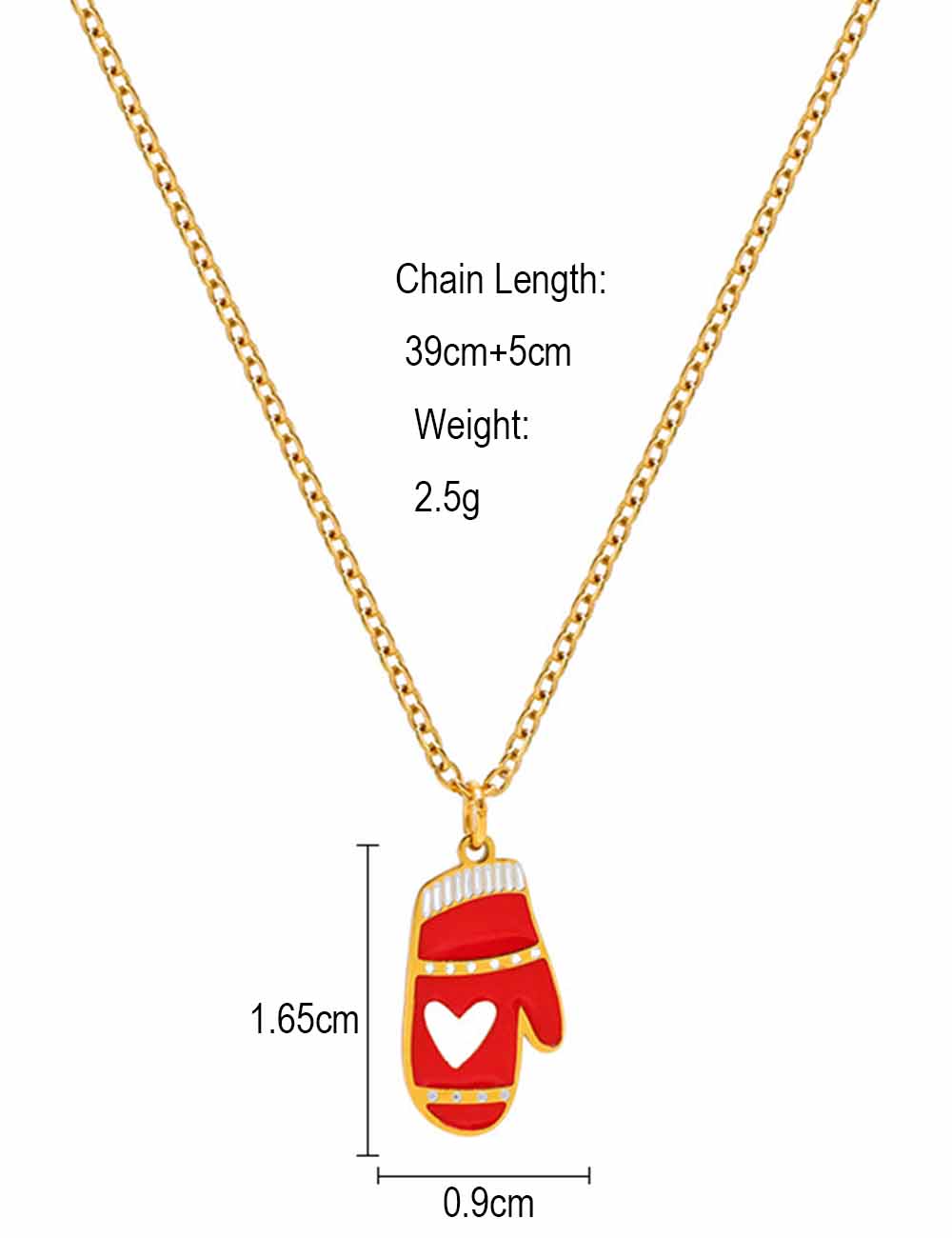 Ladies Christmas 2025 Love Glove Pendant Holiday Necklace