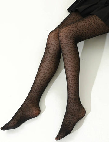 Ladies Leopard Sexy See Sheer Stockings SKAS50051