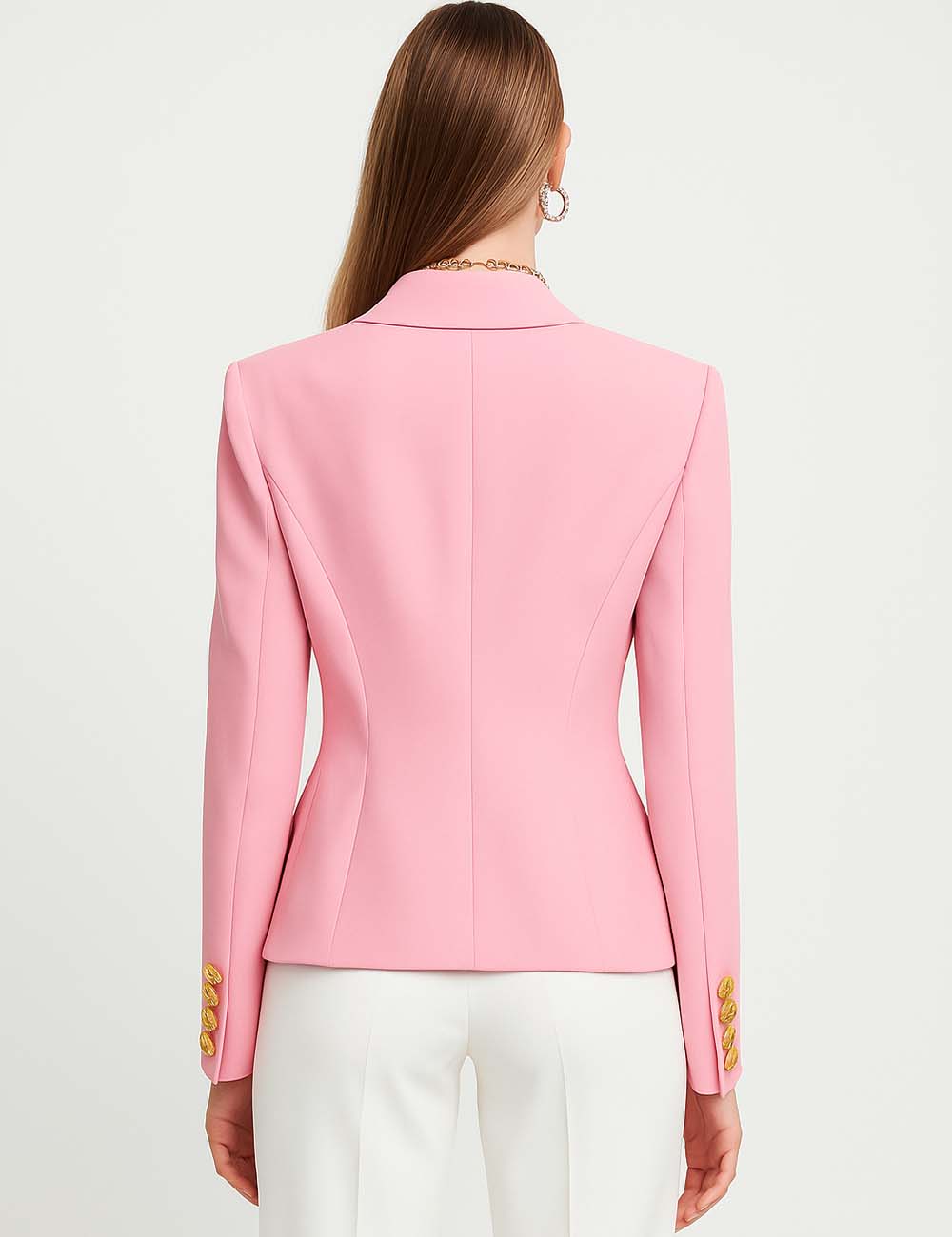 Ladies Solid Color Lapel Neck Blazer Coat L103