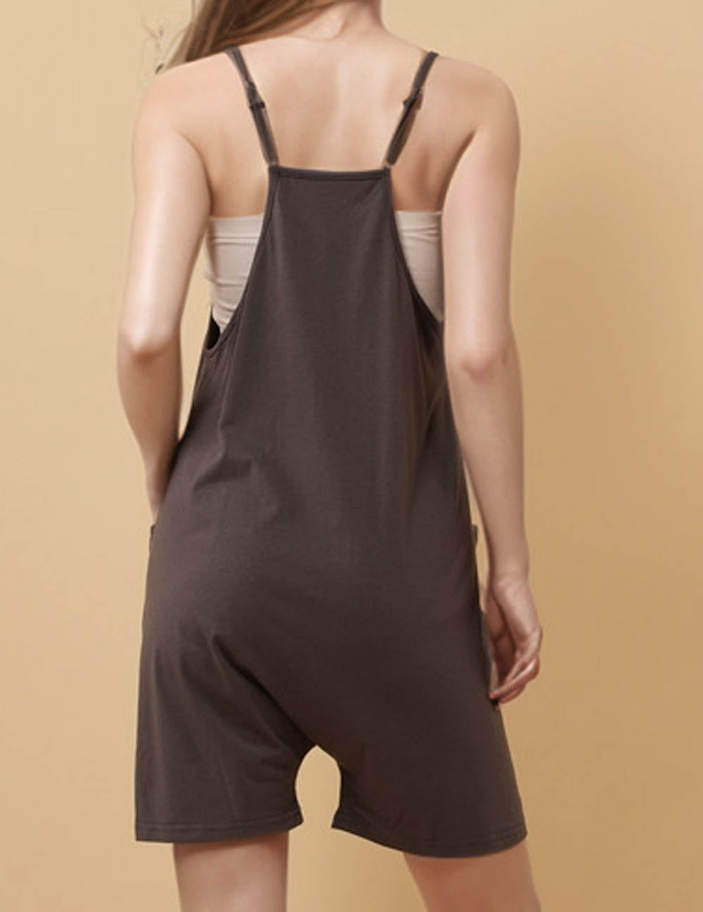 Ladies Solid Color V Neck Sleeves Knit Romper 8SKJ51260