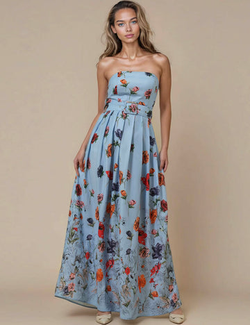 Ladies Floral Print Sleeveless Maxi Dress JD1001