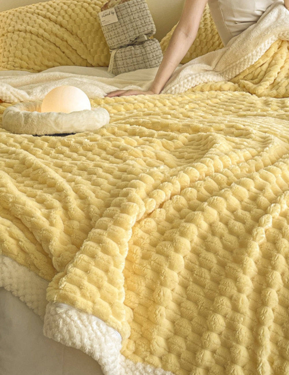 Home Decor Coral Fleece Soft Solid Color Blanket SKABL4250