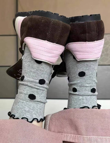 Ladies Everyday Polka Dot Knit Socks SKAS50019