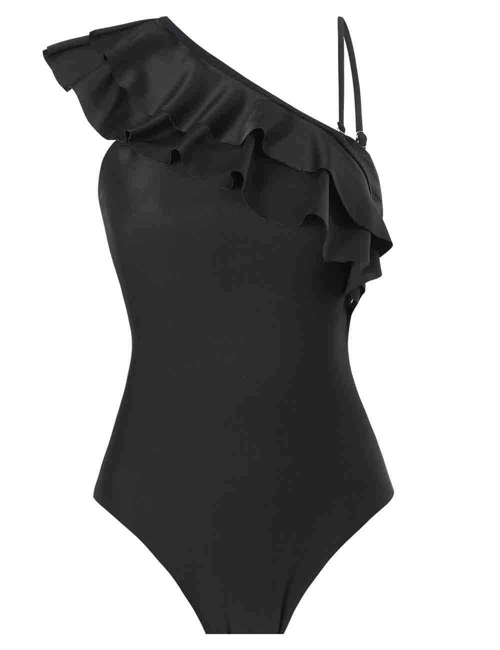Ladies One Shoulder One Piece Swimwear with Salong