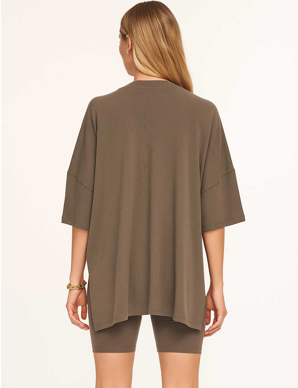 Ladies Loose Top and Shorts 2PCS Casual Tee Set SKST23129