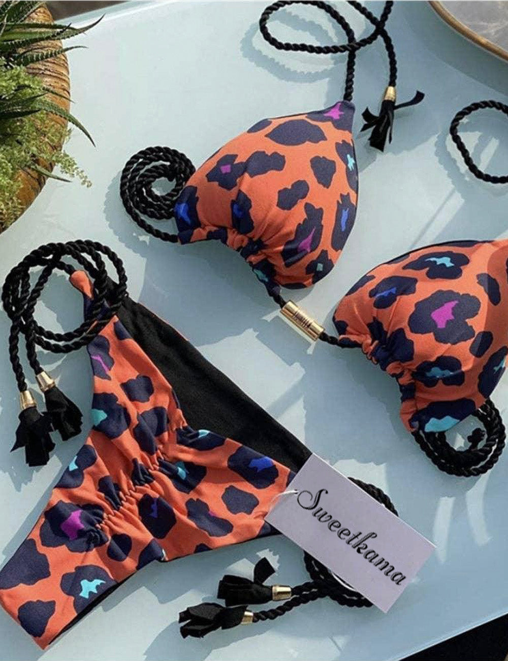 Halter Micro Thong Triangle Bikini Set GY02