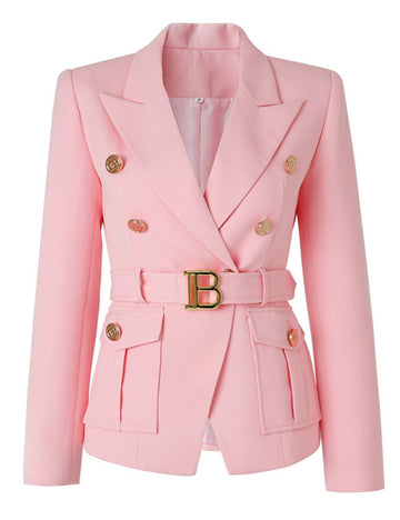 Ladies V-Neck Long Sleeves Big Pockets Blazer SKT51043