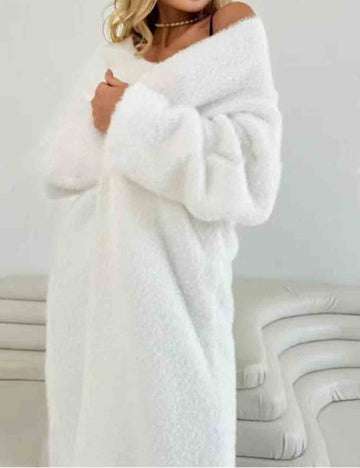 Ladies Solid Color Long Sleeves Knit Cardigan