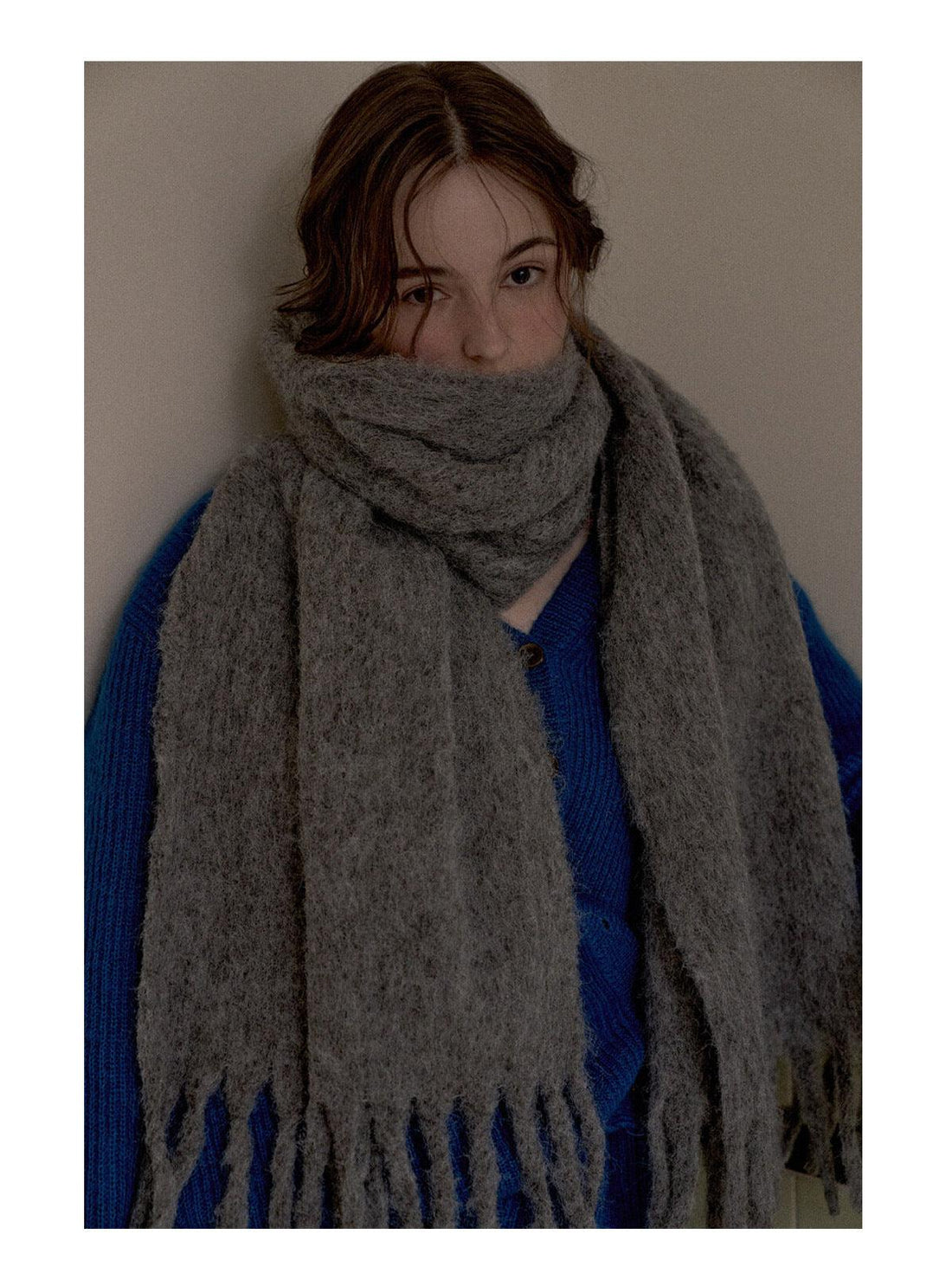 SWEETKAMA Ladies Basic Everyday Wool Blend Warm Tassel Hem Scarf YN011