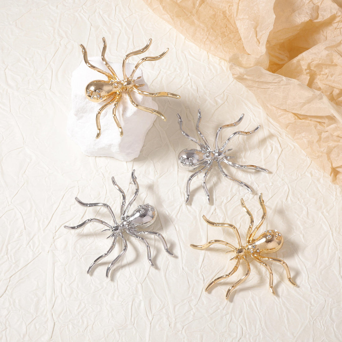 Ladies Golden Spider Earrings SKAJ4228