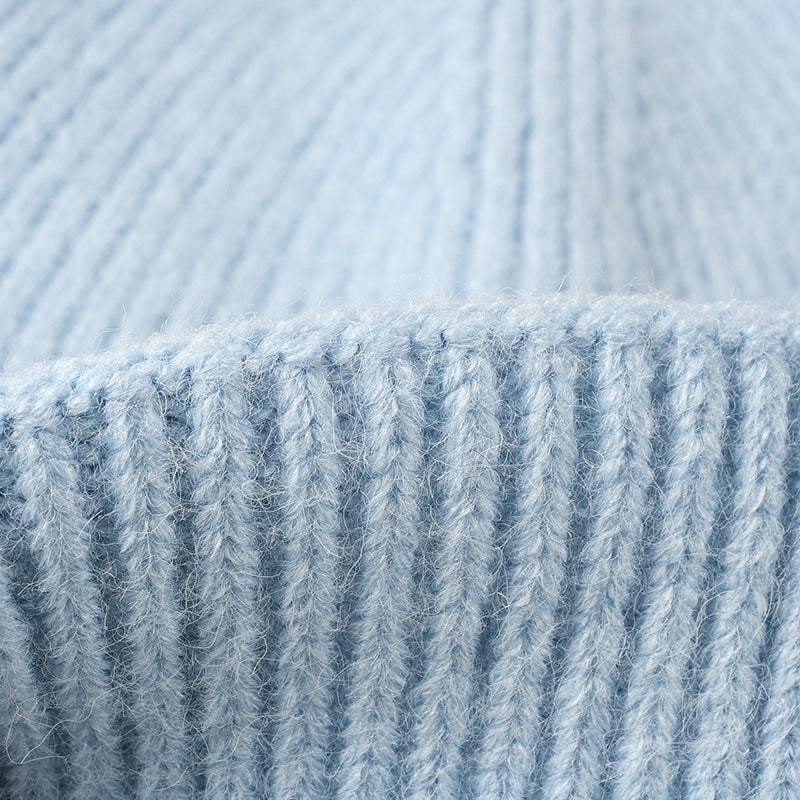 SWEETKAMA Ladies Solid Color Folder Knit Hat SKAH4216