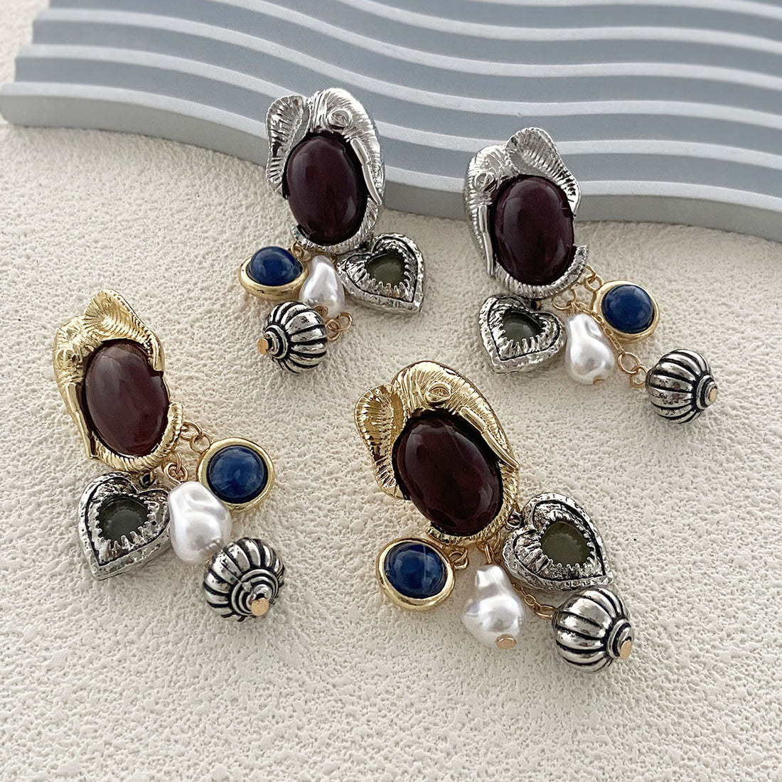 Ladies Vintage Faux Pearl Pandant Earrings SKAJ4227
