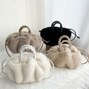 Ladies Faux Mink Soft Cloud Bodycross Hanging Bag SKAB4107