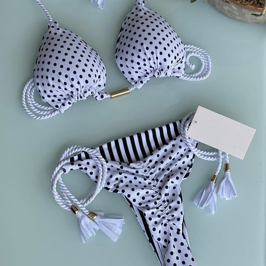 Ladies Tassel Tie Neck Strap Sexy Fashion Bikini Set GY02