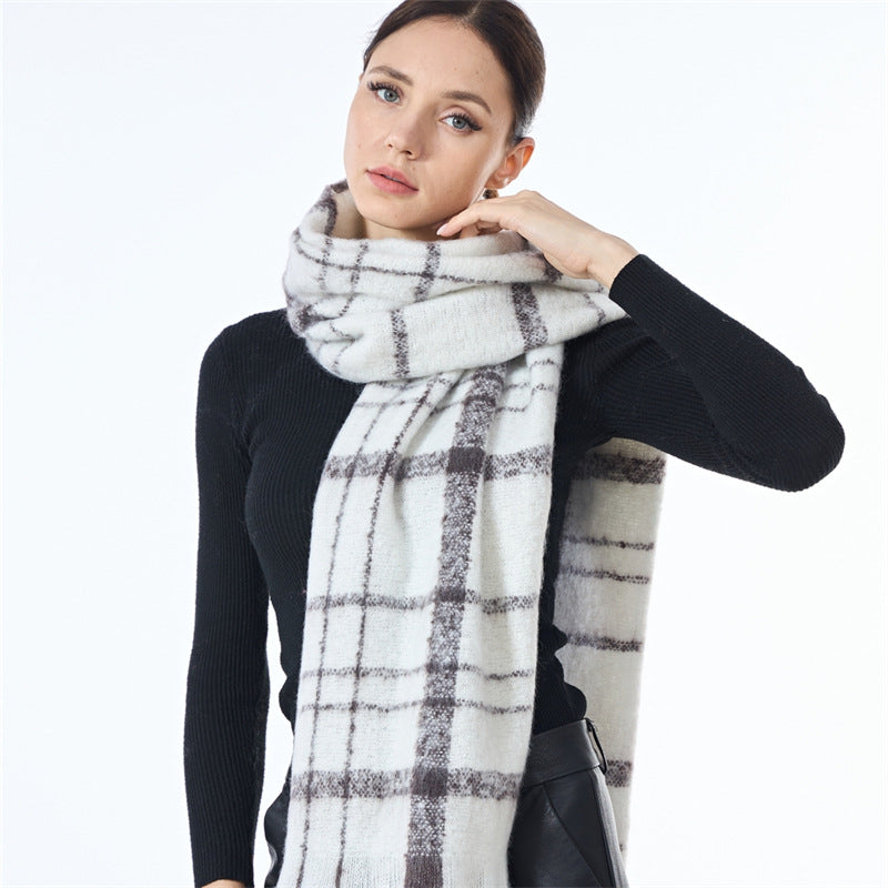 Unisex Color Block Plaid Everyday Scarf SKAS4200