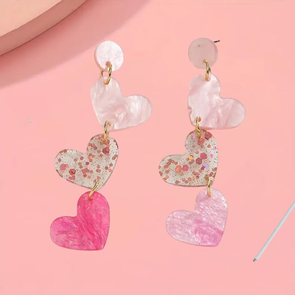 Ladies Valentine Heart Pandent Earrings SKAJ4220