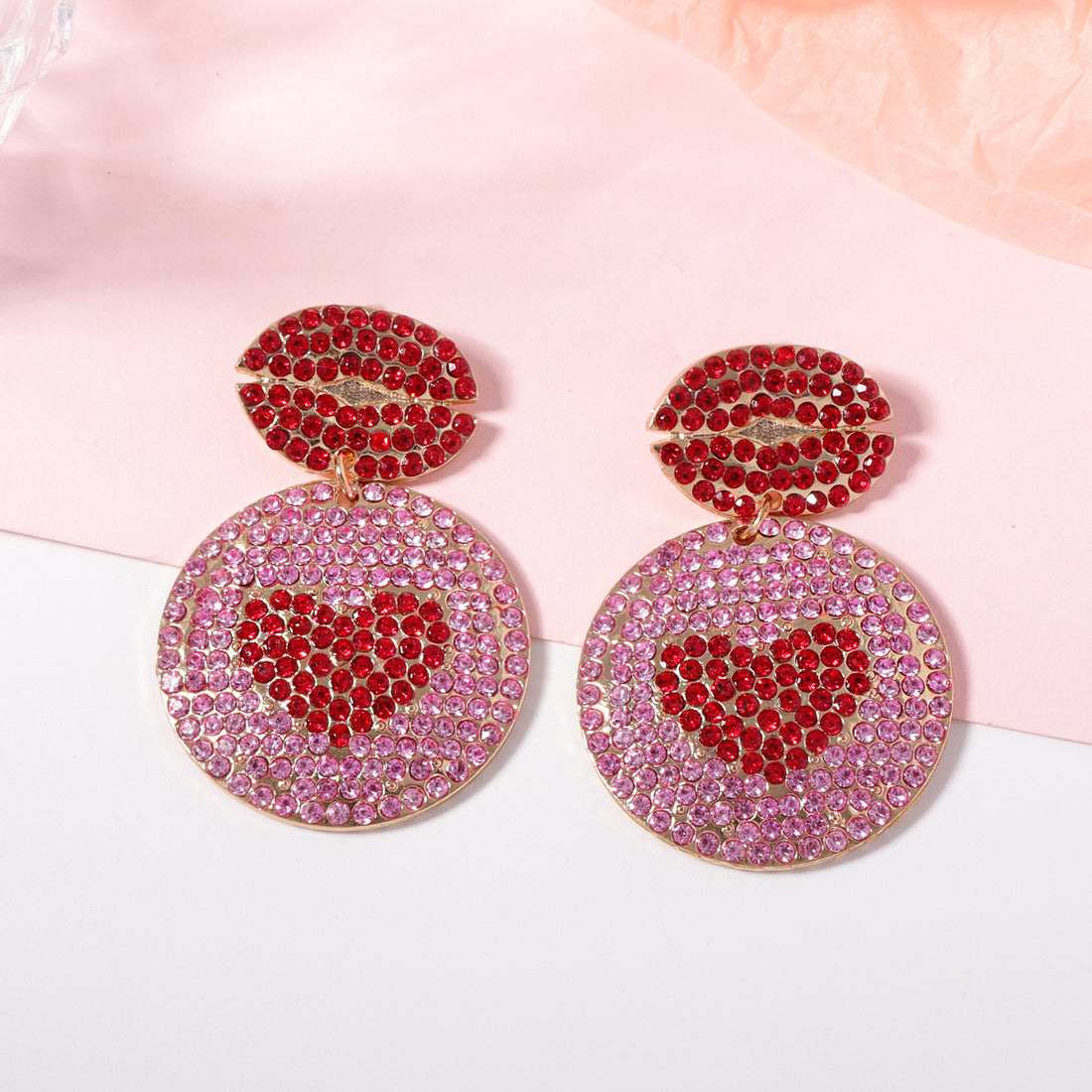Ladies Valentine Rhinestone Pandent Earrings SKAJ4222